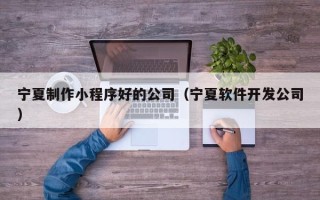 深圳宁夏制作小程序好的公司（宁夏软件开发公司）